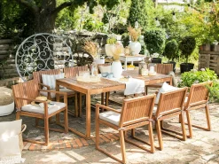 Conjunto De 8 Almofadas Para Cadeiras De Jardim Taupe Sassari