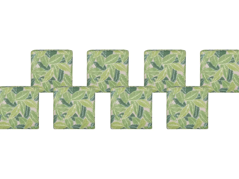Conjunto De 8 Almofadas Para Cadeiras De Jardim Com Padrao Verde Sassari