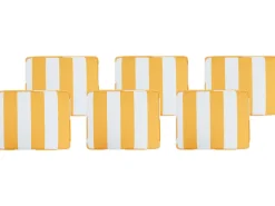 Conjunto De 6 Almofadas Para Cadeira As Riscas Amarelas E Brancas Tolve