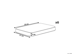 Conjunto De 6 Almofadas Para Cadeira As Riscas Amarelas E Brancas Tolve
