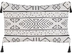 Conjunto De 2 Almofadas Preto E Branco 30 X 50 Cm Schefflera