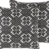 Conjunto De 2 Almofadas Preto E Branco 45 X 45 Cm Beskoz