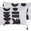 Conjunto De 2 Almofadas Preto E Branco 30 X 50 Cm Liriope