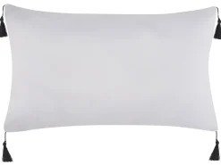 Conjunto De 2 Almofadas Preto E Branco 30 X 50 Cm Liriope