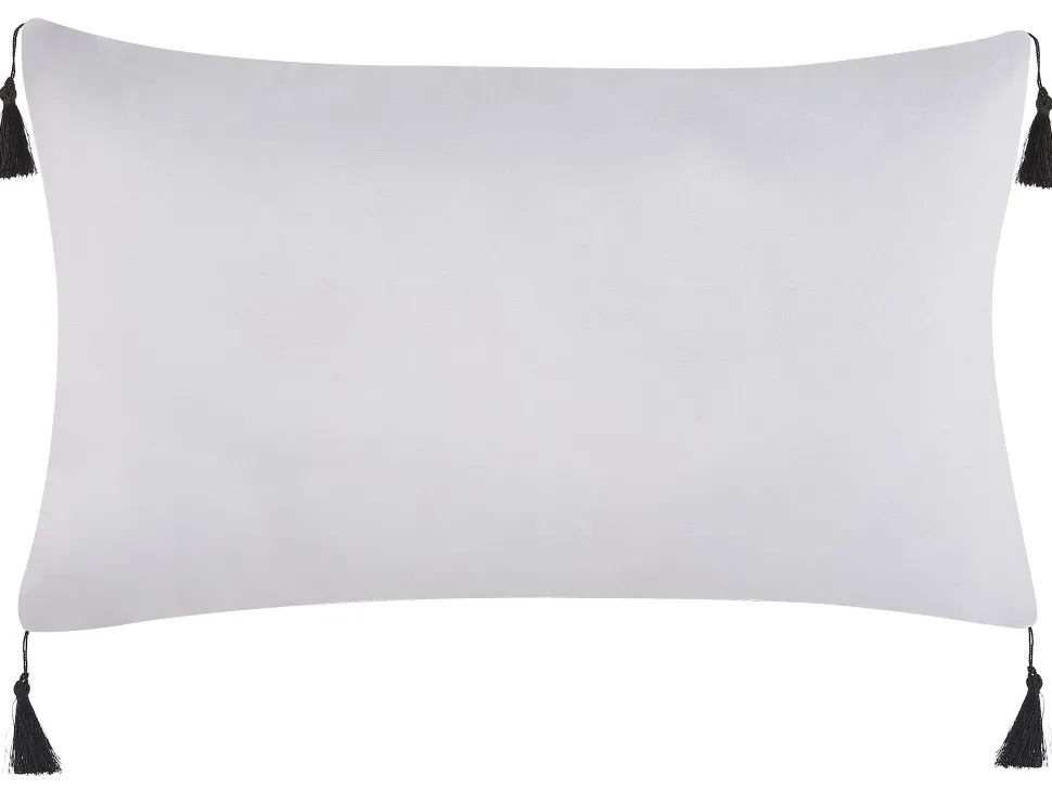 Conjunto De 2 Almofadas Preto E Branco 30 X 50 Cm Liriope