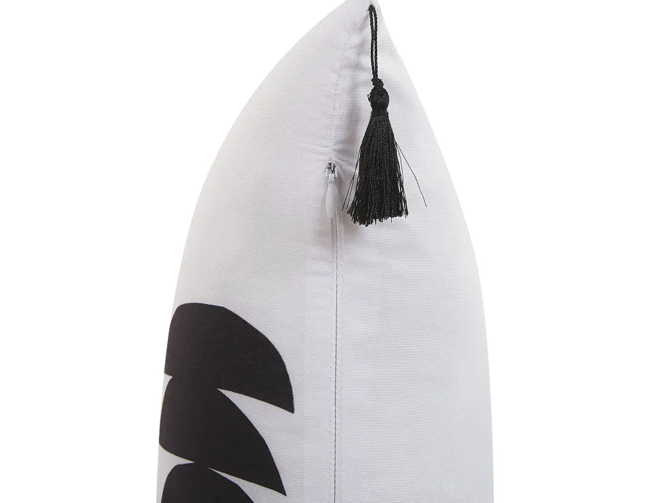 Conjunto De 2 Almofadas Preto E Branco 30 X 50 Cm Liriope