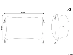 Conjunto De 2 Almofadas Preto E Branco 30 X 50 Cm Liriope