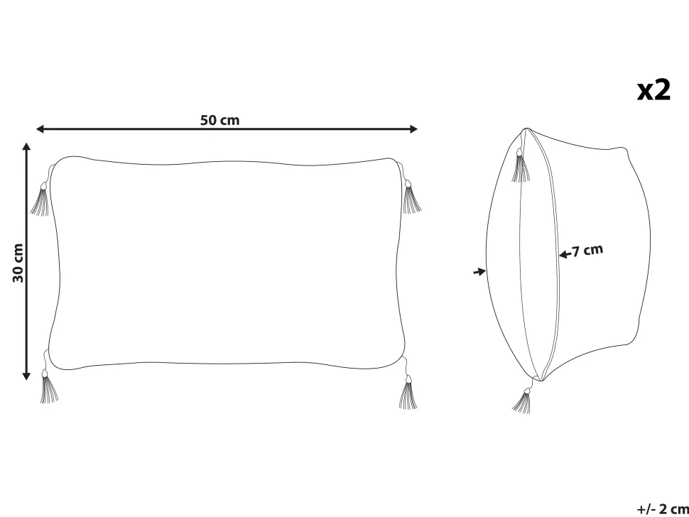 Conjunto De 2 Almofadas Preto E Branco 30 X 50 Cm Liriope