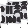 Conjunto De 2 Almofadas Preto E Branco 45 X 45 Cm Liriope