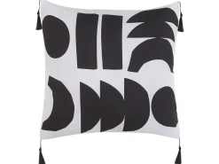 Conjunto De 2 Almofadas Preto E Branco 45 X 45 Cm Liriope