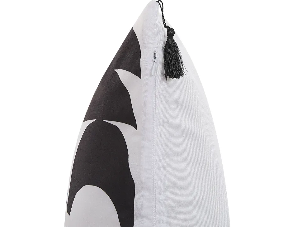 Conjunto De 2 Almofadas Preto E Branco 45 X 45 Cm Liriope