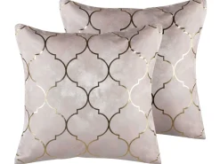 Conjunto De 2 Almofadas Rosas 45 X 45 Cm Alyssum