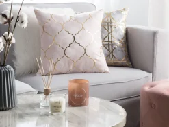 Conjunto De 2 Almofadas Rosas 45 X 45 Cm Alyssum