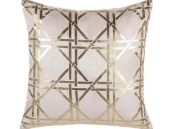 Conjunto De 2 Almofadas Rosa Com Dourado 45 X 45 Cm Cassia