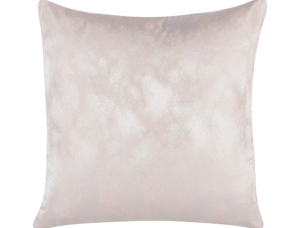 Conjunto De 2 Almofadas Rosa Com Dourado 45 X 45 Cm Cassia