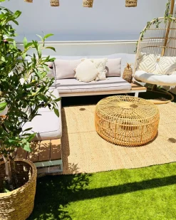 Conjunto De 2 Almofadas Tufadas Em Algodao Creme 45 X 45 Cm Avium