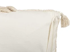 Conjunto De 2 Almofadas Tufadas Em Algodao Creme 45 X 45 Cm Avium