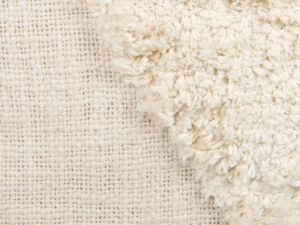 Conjunto De 2 Almofadas Tufadas Em Algodao Creme 45 X 45 Cm Avium
