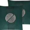 Conjunto De 2 Almofadas Verdes 45 X 45 Cm Ceropegia