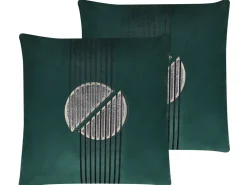 Conjunto De 2 Almofadas Verdes 45 X 45 Cm Ceropegia