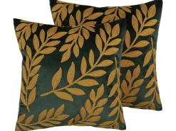 Conjunto De 2 Almofadas Verde Escuro 45 X 45 Cm Mistletoe