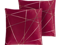 Conjunto De 2 Almofadas Vermelhas 45 X 45 Cm Pinus