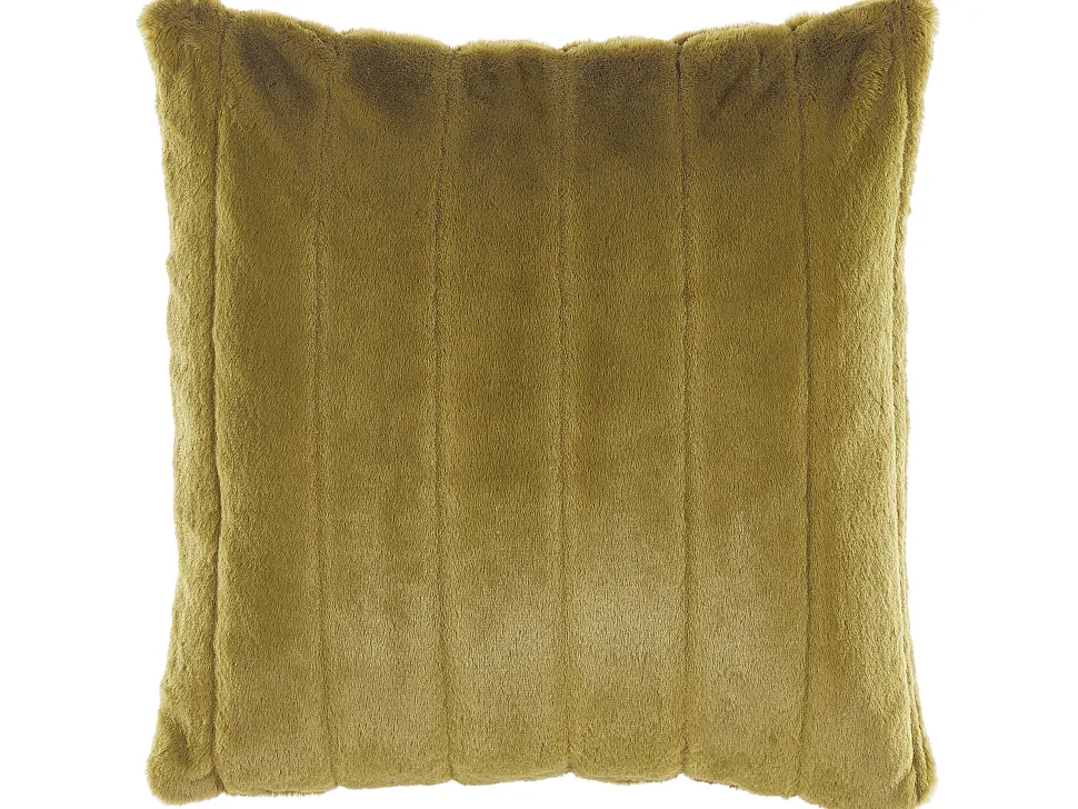 Conjunto De 2 Almofadas Verdes Com Pelo 45 X 45 Cm Pumila