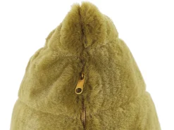 Conjunto De 2 Almofadas Verdes Com Pelo 45 X 45 Cm Pumila