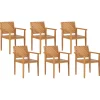 Conjunto De 6 Cadeiras De Jardim Em Madeira De Acacia Clara Baratti