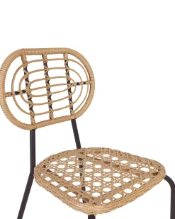 Conjunto De 4 Cadeiras De Jardim Em Rattan Cor Natural Pratello