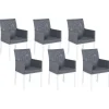 Conjunto De 6 Cadeiras De Jardim Cinzentas Bacoli