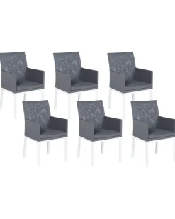 Conjunto De 6 Cadeiras De Jardim Cinzentas Bacoli