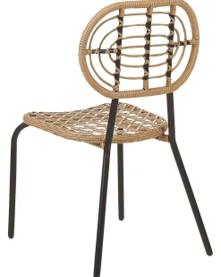 Conjunto De 8 Cadeiras De Jardim Em Rattan Cor Natural Pratello