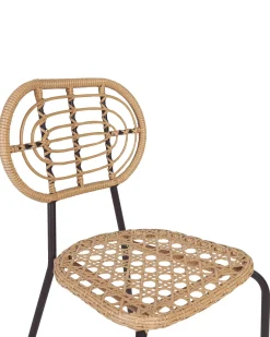 Conjunto De 8 Cadeiras De Jardim Em Rattan Cor Natural Pratello