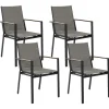 Conjunto De 4 Cadeiras De Jardim Pretas Busseto
