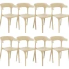Conjunto De 8 Cadeiras De Jantar Cremes Gubbio