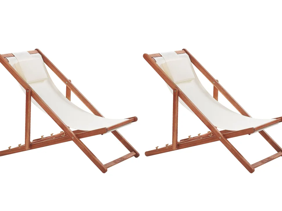 Conjunto De 2 Cadeiras De Jardim Com 2 Tecidos A Escolha Em Madeira Escura Avellino