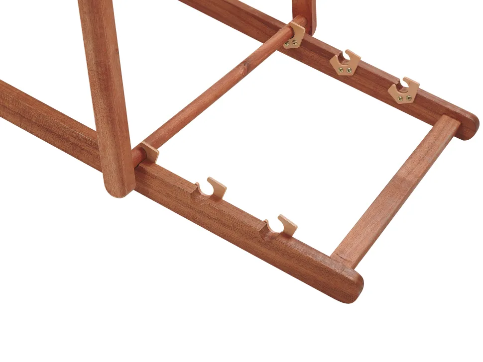 Conjunto De 2 Cadeiras De Jardim Com 2 Tecidos A Escolha Em Madeira Escura Avellino