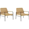 Conjunto De 2 Cadeiras De Jardim Em Rattan Natural Prasimo