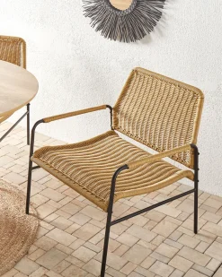 Conjunto De 2 Cadeiras De Jardim Em Rattan Natural Prasimo