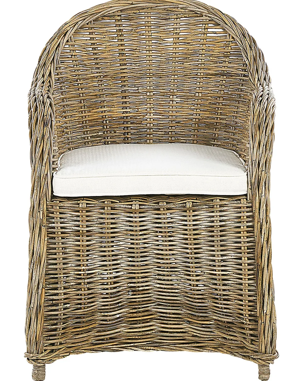 Conjunto De 2 Cadeiras De Jardim Em Rattan Cor Natural Susua