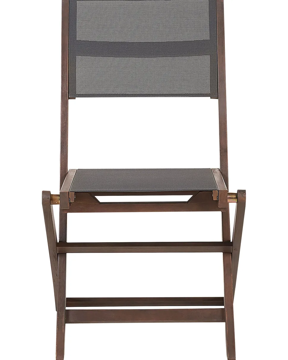 Conjunto De 2 Cadeiras De Jardim Dobraveis Em Madeira De Acacia Escura Cesana