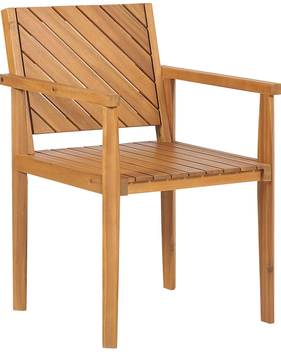 Conjunto De 4 Cadeiras De Jardim Em Madeira De Acacia Clara Baratti