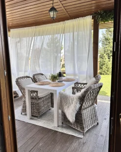 Conjunto De 2 Cadeiras De Jardim Rattan Cor Natural Maros