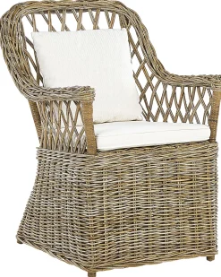 Conjunto De 2 Cadeiras De Jardim Rattan Cor Natural Maros
