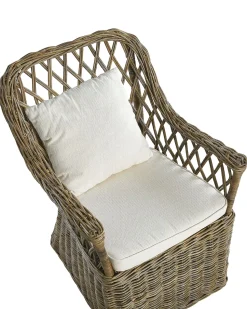 Conjunto De 2 Cadeiras De Jardim Rattan Cor Natural Maros