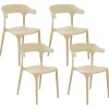 Conjunto De 4 Cadeiras De Jantar Cremes Gubbio