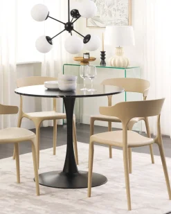 Conjunto De 4 Cadeiras De Jantar Cremes Gubbio