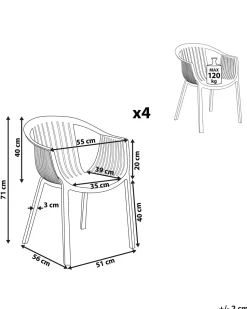 Conjunto De 4 Cadeiras De Jardim Brancas Napoli