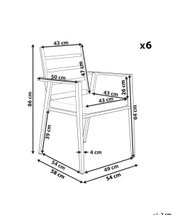 Conjunto De 6 Cadeiras De Jardim Pretas Taviano